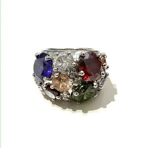 Nataliya V Collister Multicolour Cubic Zirconia Cocktail Ring Size 6